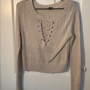 Cropped cream sweater